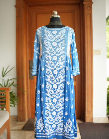 VISCOSE GOWN WITH CHIKANKARI 3D WORK