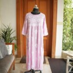 MUSLIN GOWN WITH 3D CHIKANKARI WORK